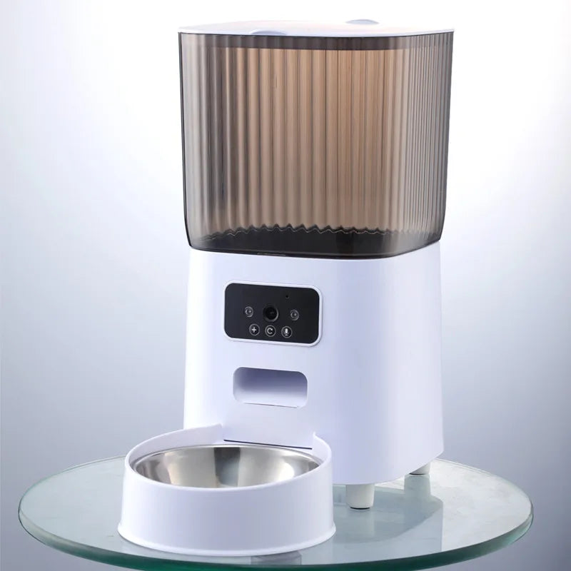 Packs and Paws™, 5L Double Bowls Smart Automatic Cat/Dog Feeder With Camera