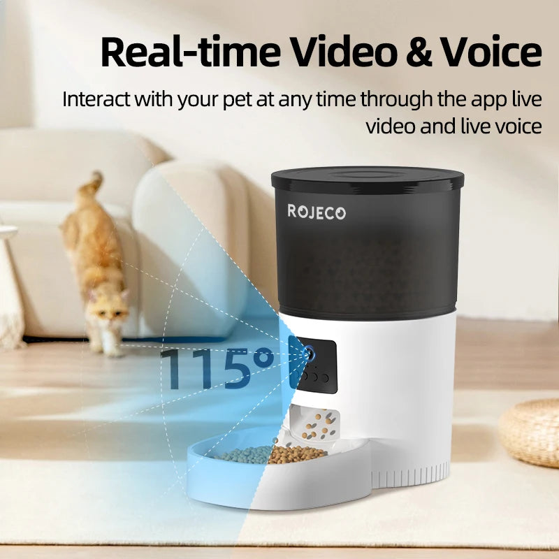 Packs and Paws™ Automatic AI Cat Feeder With Camera Video
