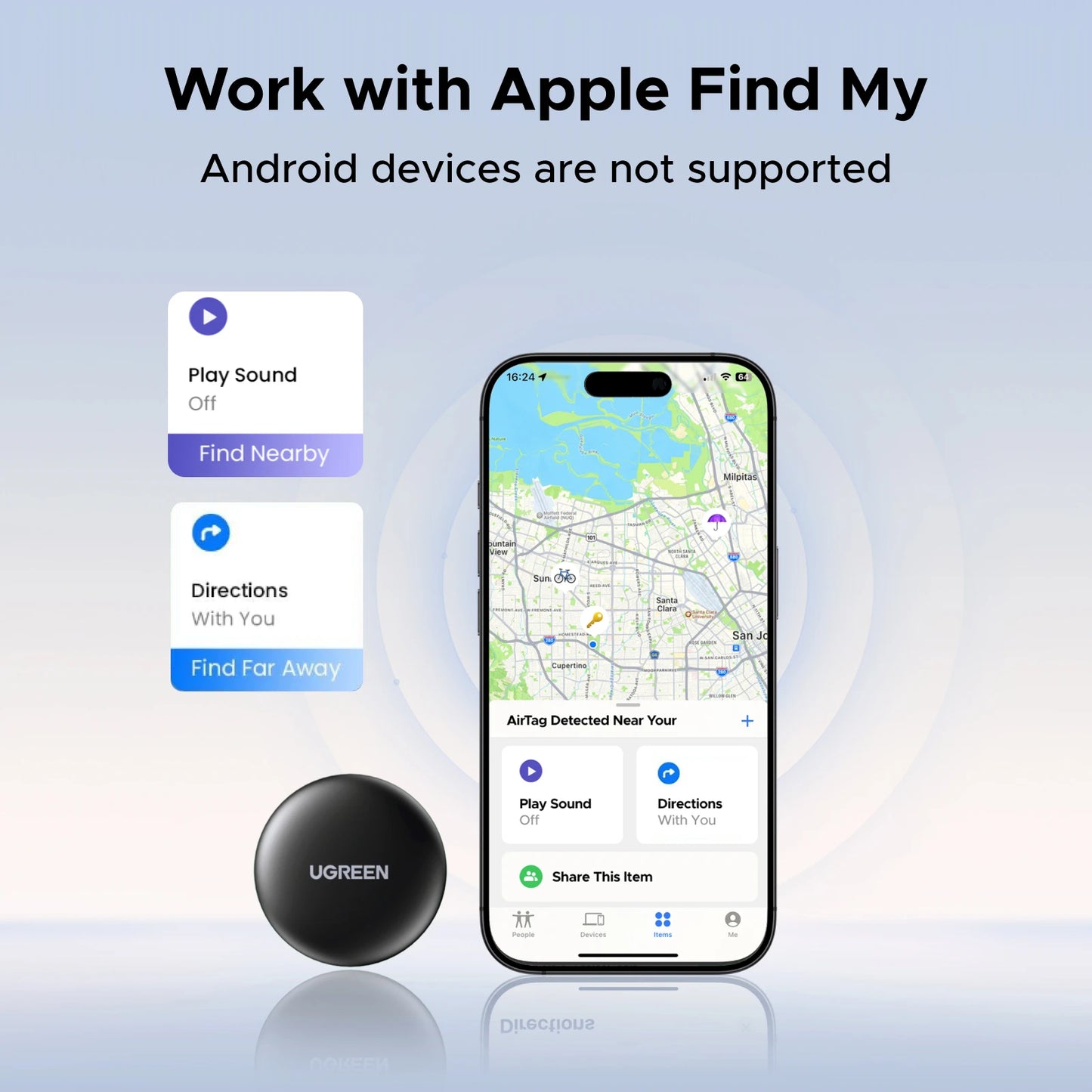 Packs and Paws™ Dog Collar Finder, Link Smart Tag With Apple