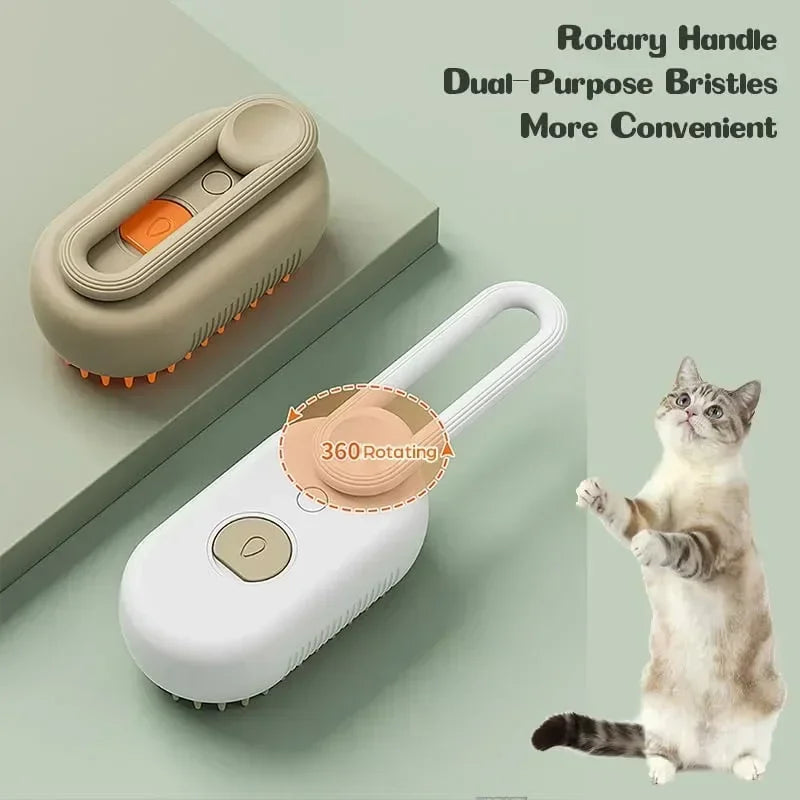 Packs and Paws™ Steamy Dog Brush Electric Spray Pet Hair Brush