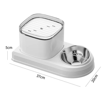 Packs and Paws™  2in1 Cat Automatic Water Fountain and Feeding Bowl 3L