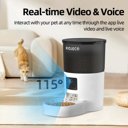 Packs and Paws™ Automatic AI Cat Feeder With Camera Video