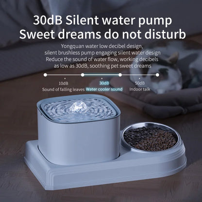 Packs and Paws™  2in1 Cat Automatic Water Fountain and Feeding Bowl 3L